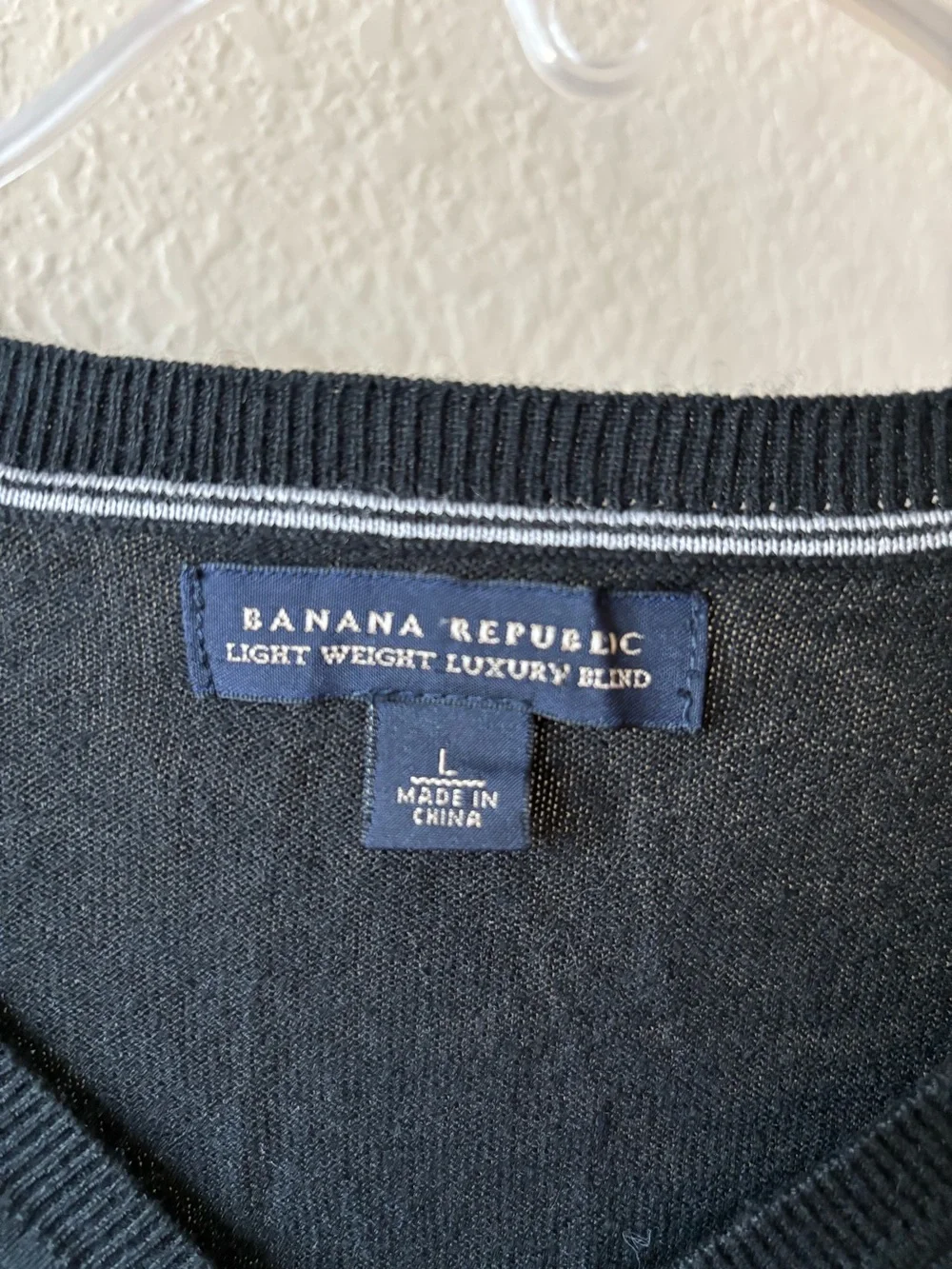 Banana Republic Luxury Blend Black V-Neck Sweater – Silk, Cotton& Cashmere L